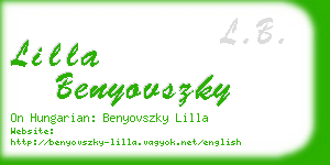 lilla benyovszky business card